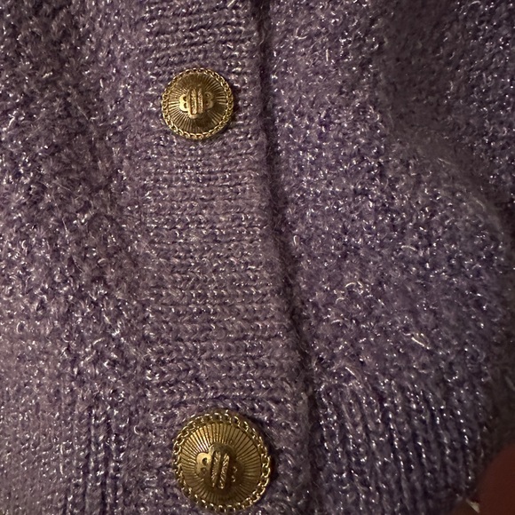 Maje Lavender Knit Button-Front Cardigan with Gold-Tone Buttons size 1 - Picture 4 of 8